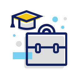 graduate hat and briefcase